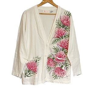 Frillz Floral Hand Painted Artsy Cardigan